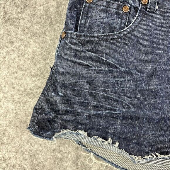 One Teaspoon Jean Shorts Womens 26 Bandits Relaxed Long Rise Button Fly Twisted - Picture 5 of 13